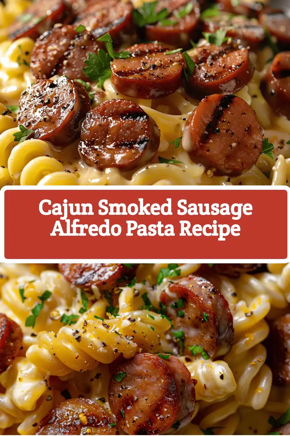 Cajun smoked sausage Alfredo pasta recipe