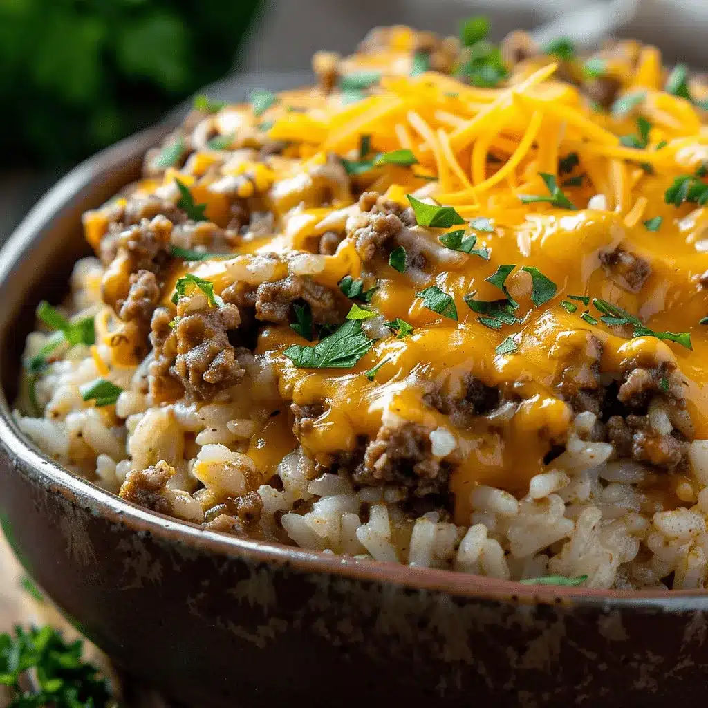 cheesy hamburger rice casserole preparation steps