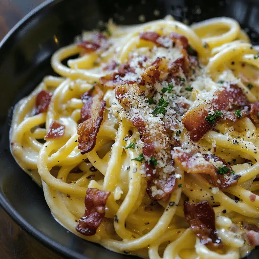 creamy bacon carbonara pasta preparation steps