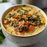 Low Carb Cheeseburger Soup - featured image