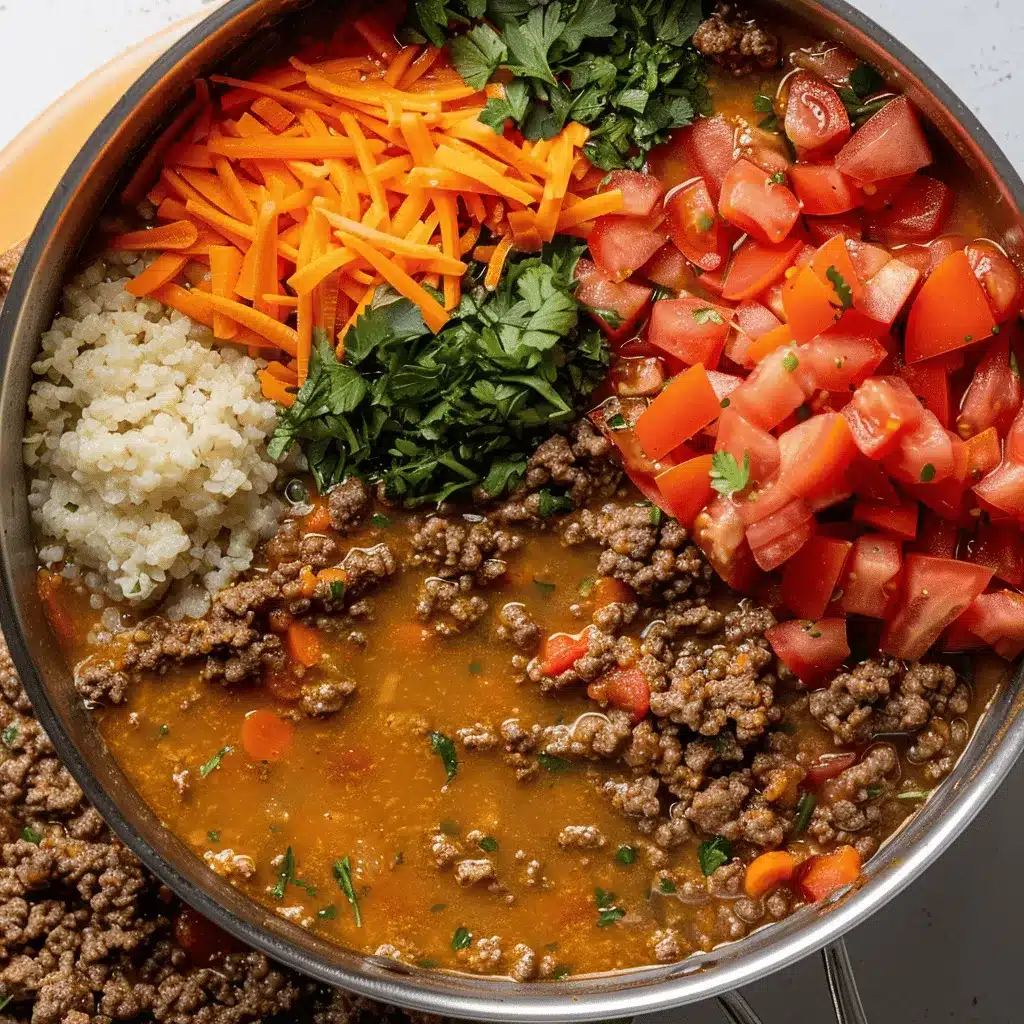 Low Carb Cheeseburger Soup preparation steps