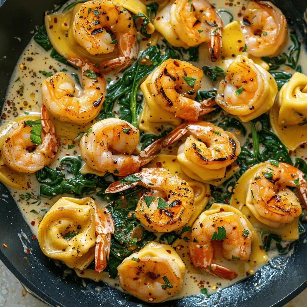 shrimp tortellini with garlic sauce - featured image