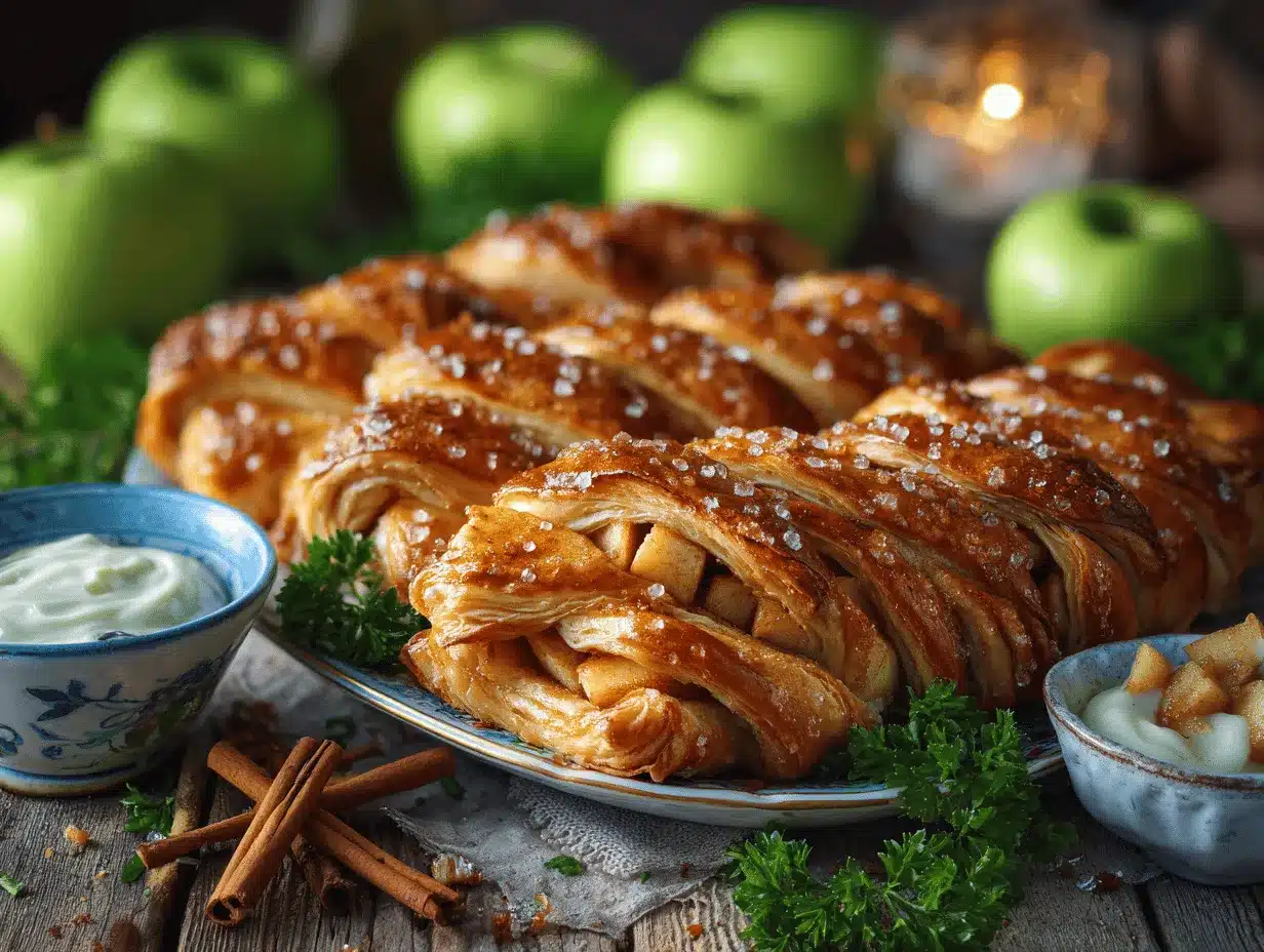 apple puff pastry braid preparation steps