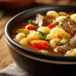 beef macaroni soup - featured image
