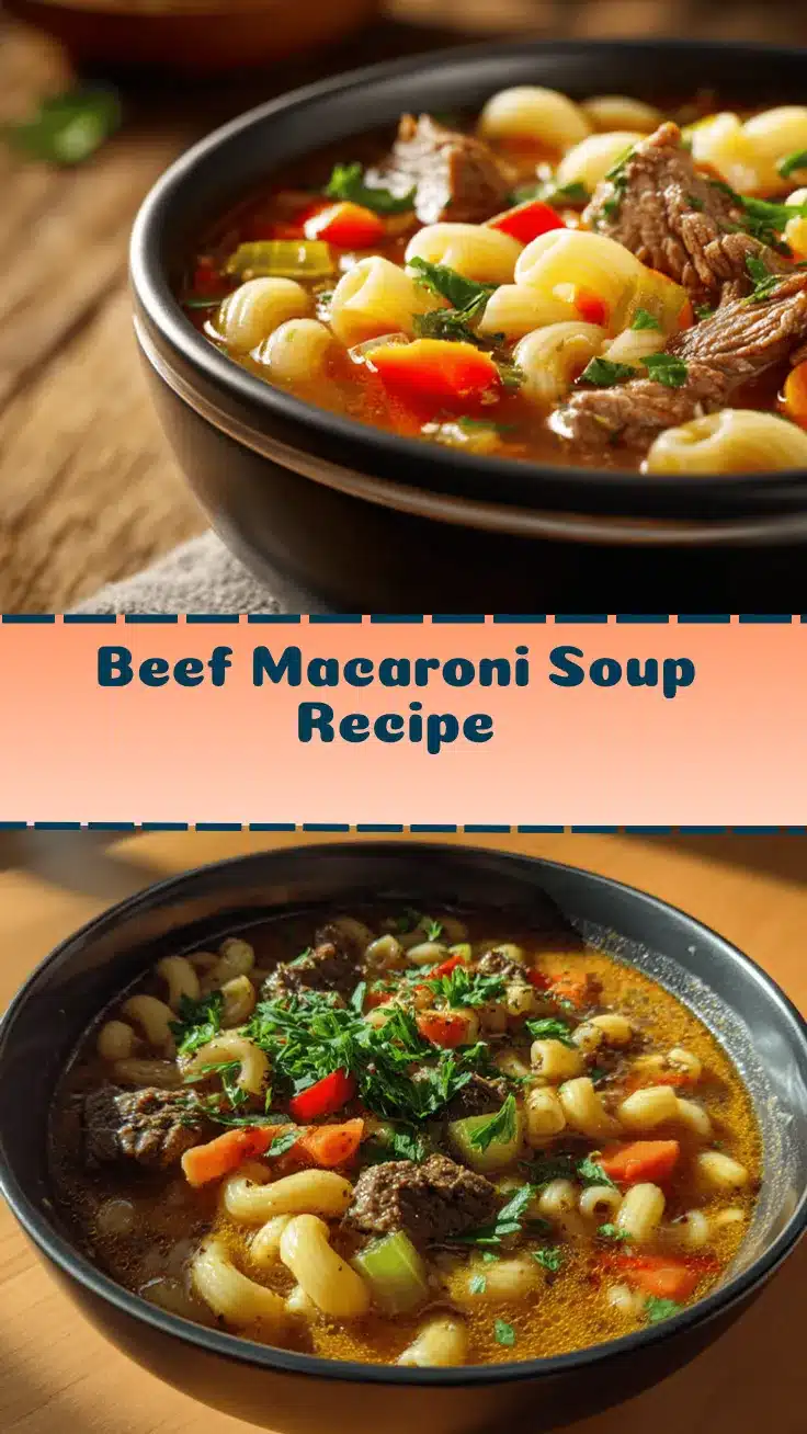 beef macaroni soup recipe