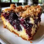 blueberry cream cheese crumb cake - featured image