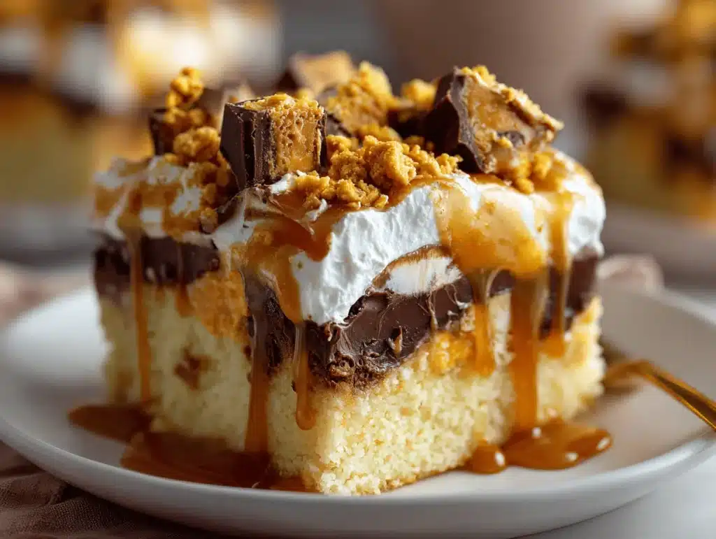 Butterfinger poke cake - featured image