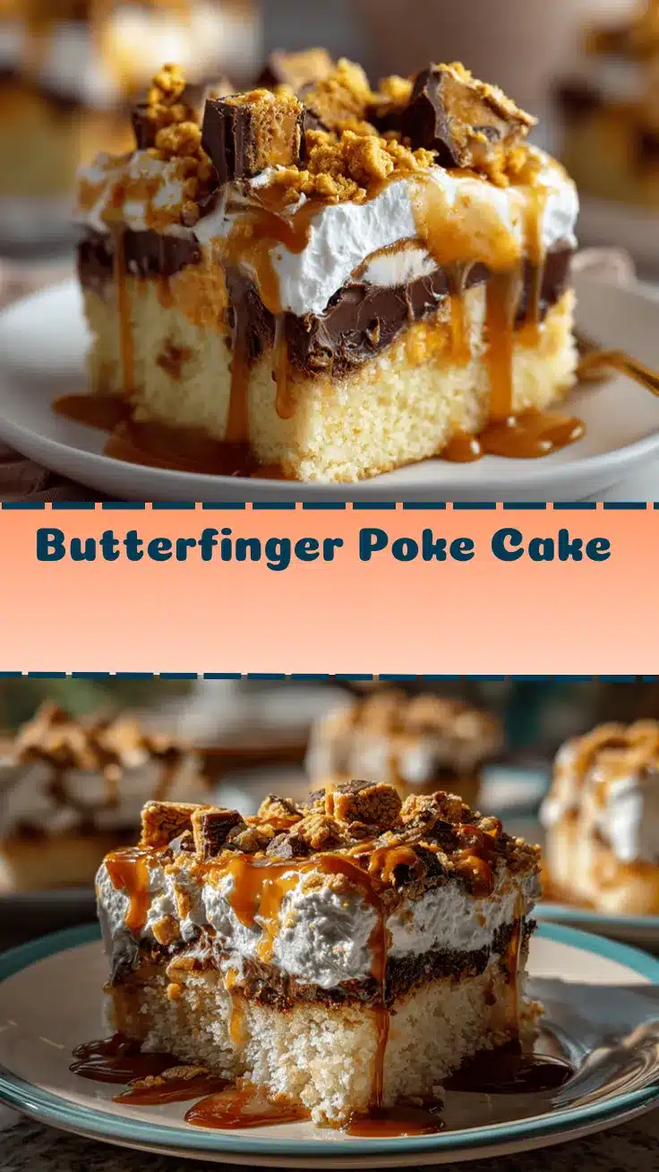 Butterfinger poke cake recipe
