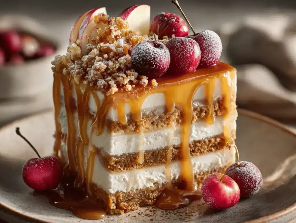 Caramel Apple Cheesecake Cake - featured image