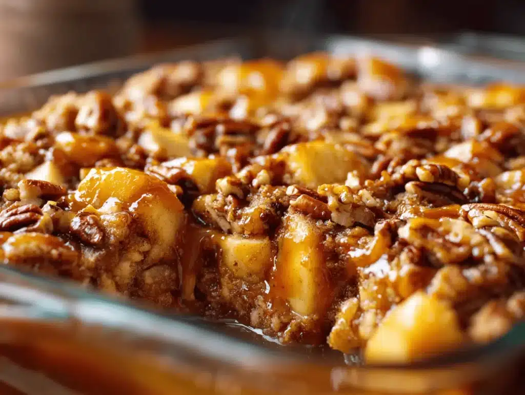 caramel apple dump cake - featured image