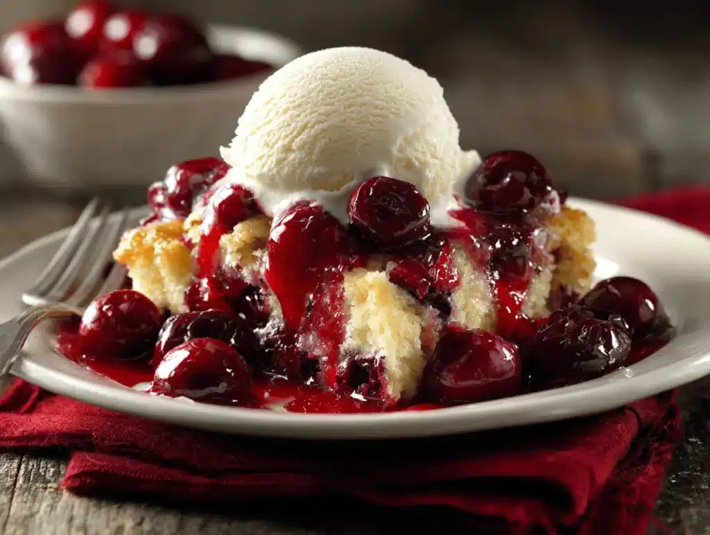 cherry dump cake - featured image
