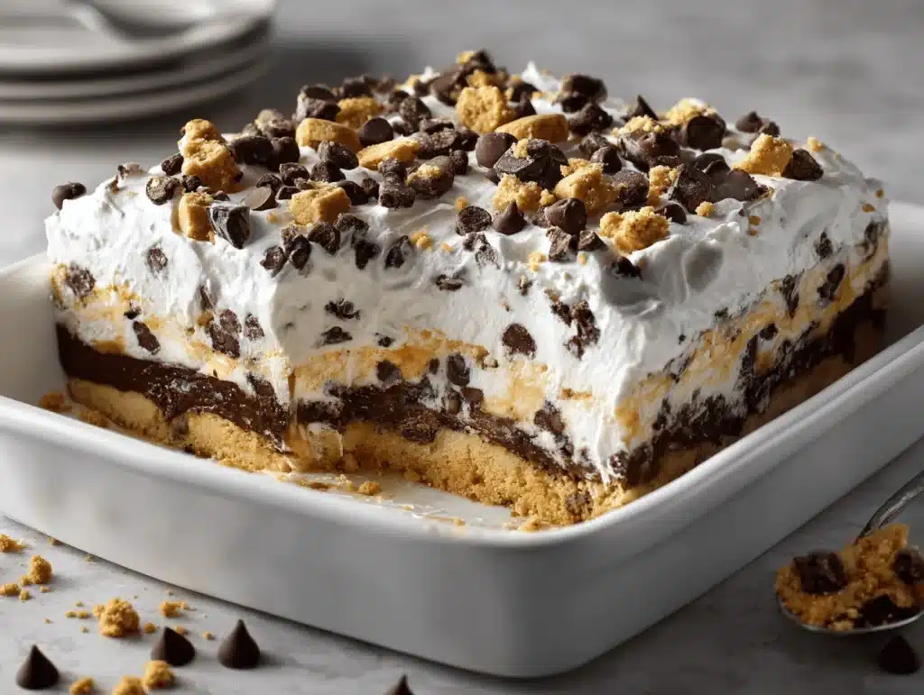 chocolate chip cookie dough lush dessert - featured image