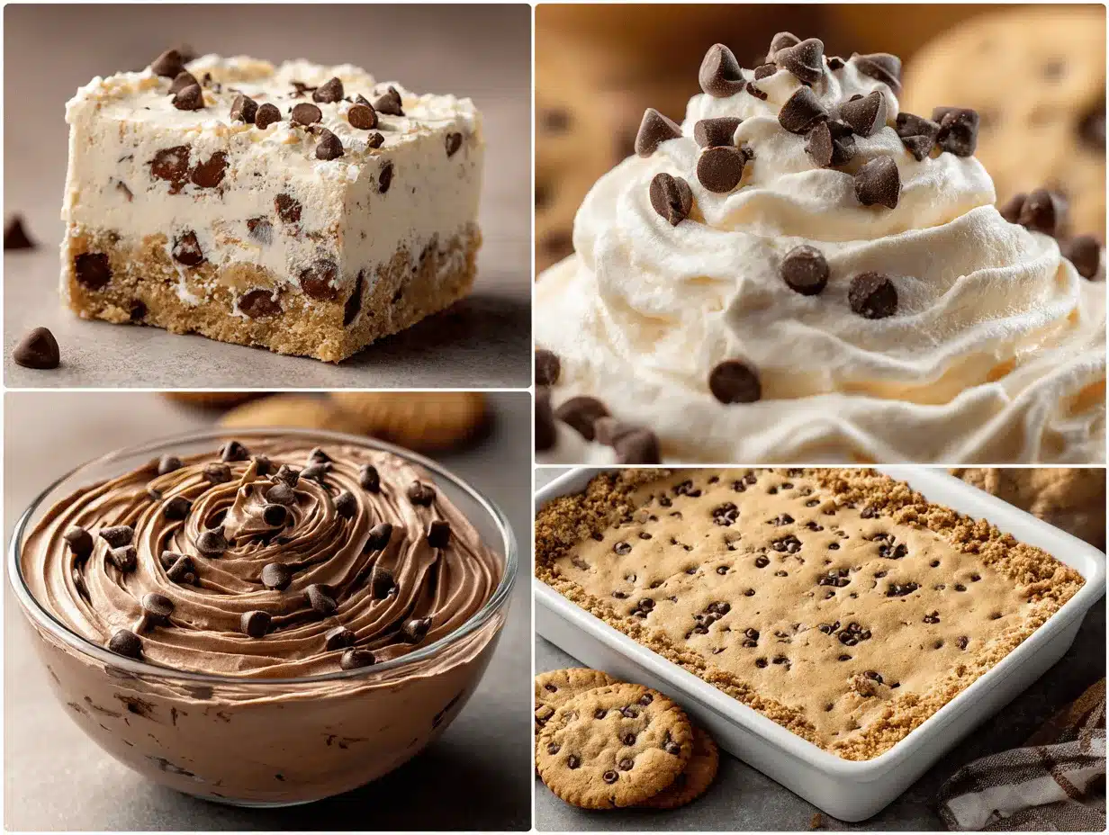 chocolate chip cookie dough lush dessert preparation steps