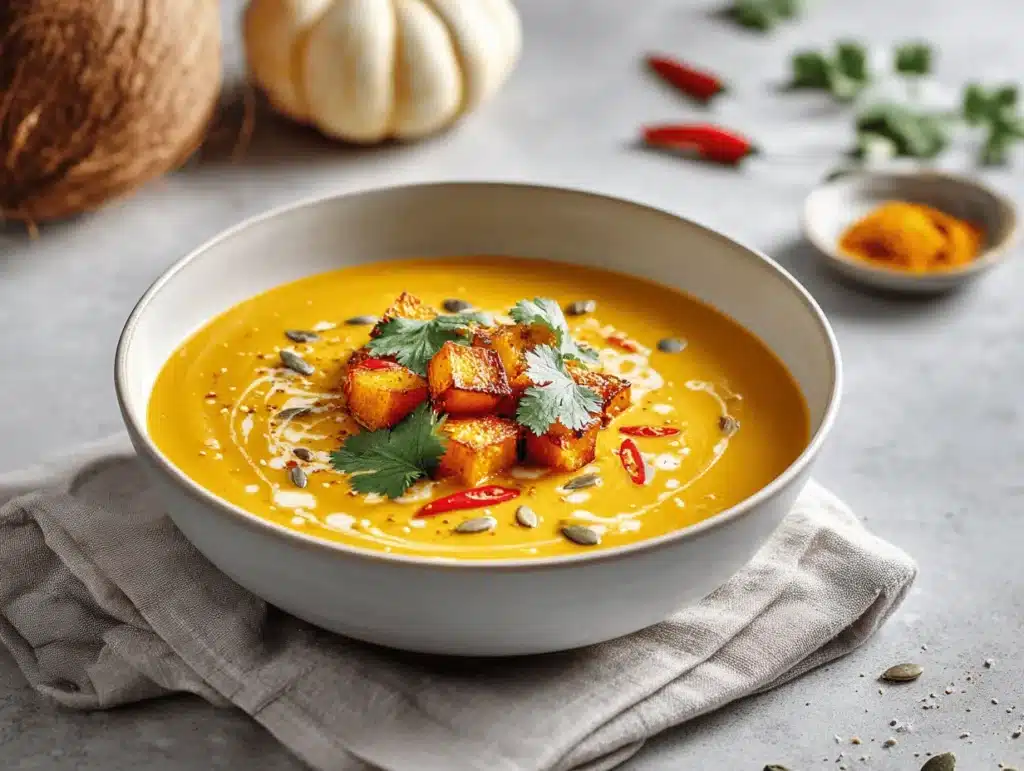 coconut curry pumpkin soup - featured image