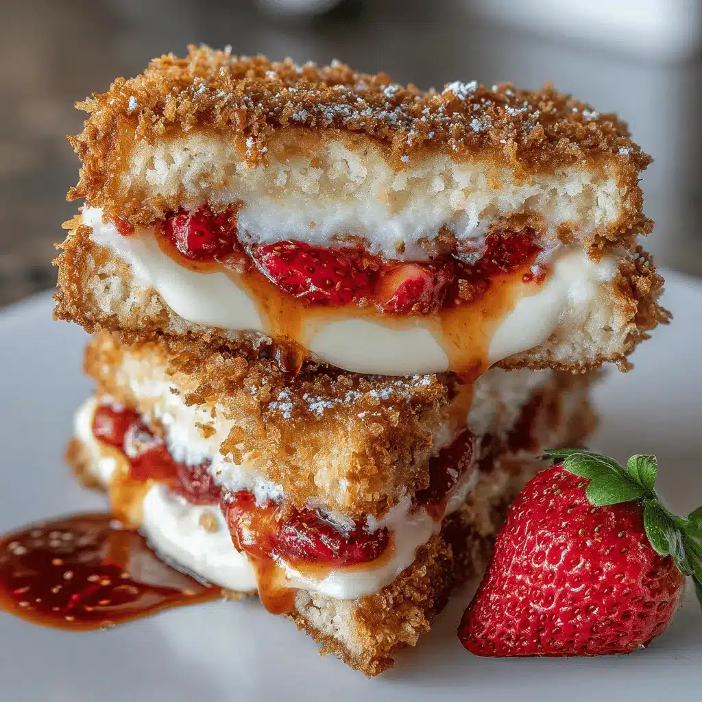 fried strawberry cheesecake sandwiches preparation steps