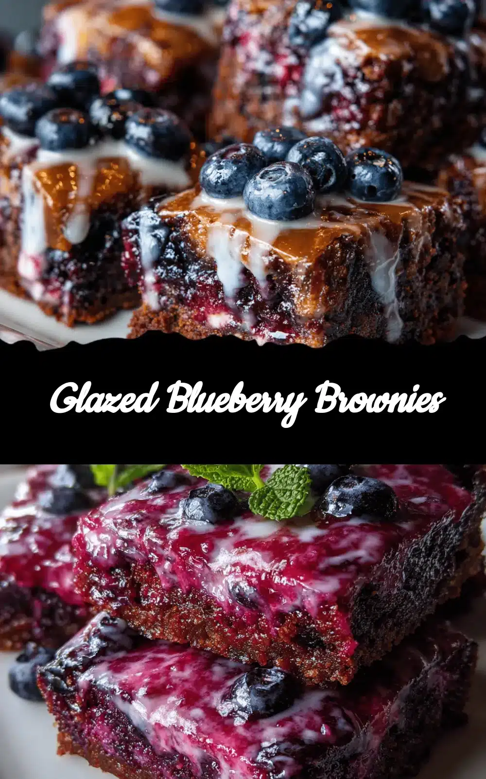 glazed blueberry brownies recipe