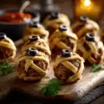 Halloween mummy meatballs - featured image