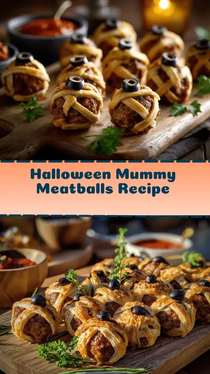 Halloween mummy meatballs recipe
