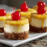 mini pineapple upside down cheesecakes - featured image