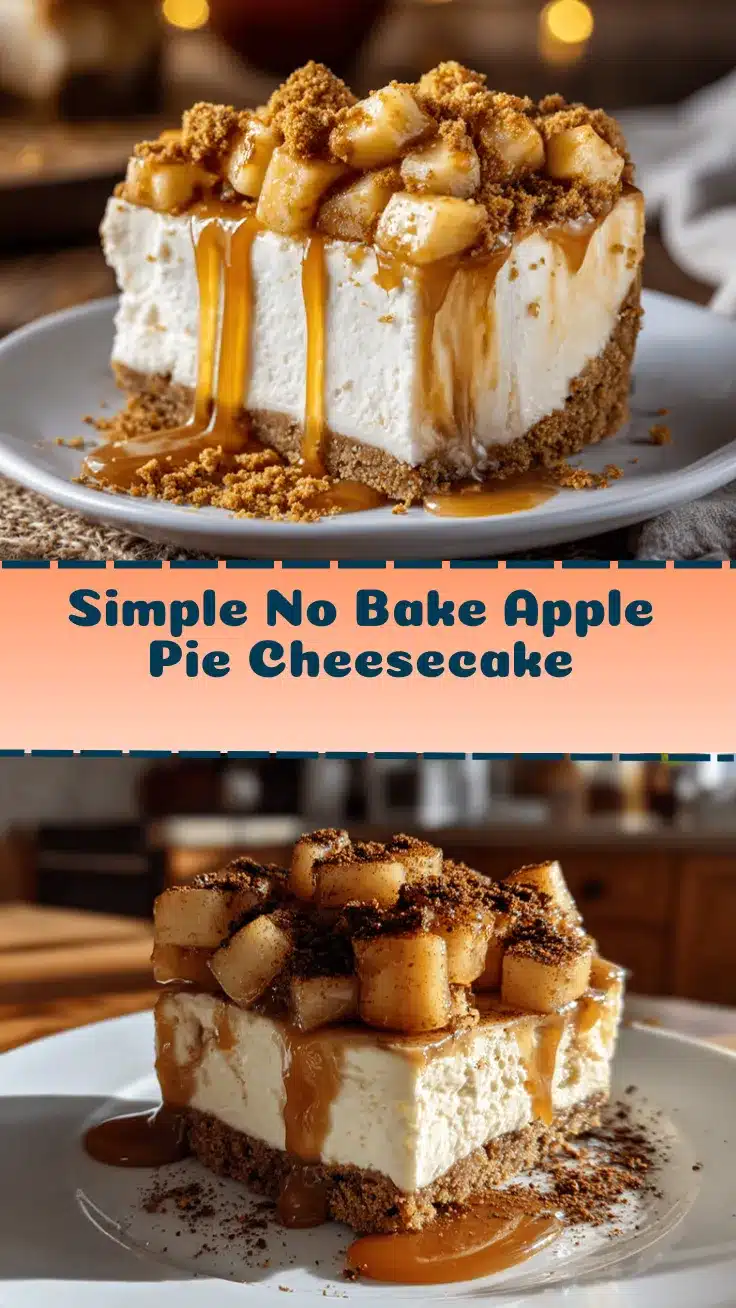 no bake apple pie cheesecake slice recipe