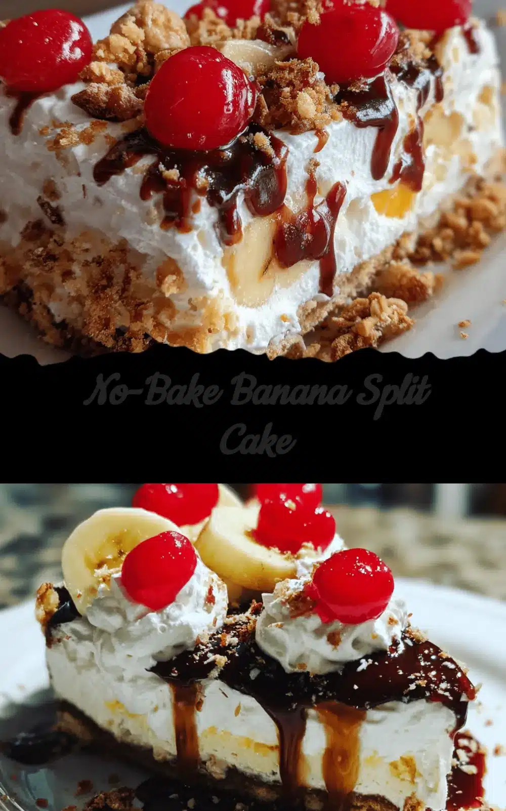 no-bake banana split cake recipe