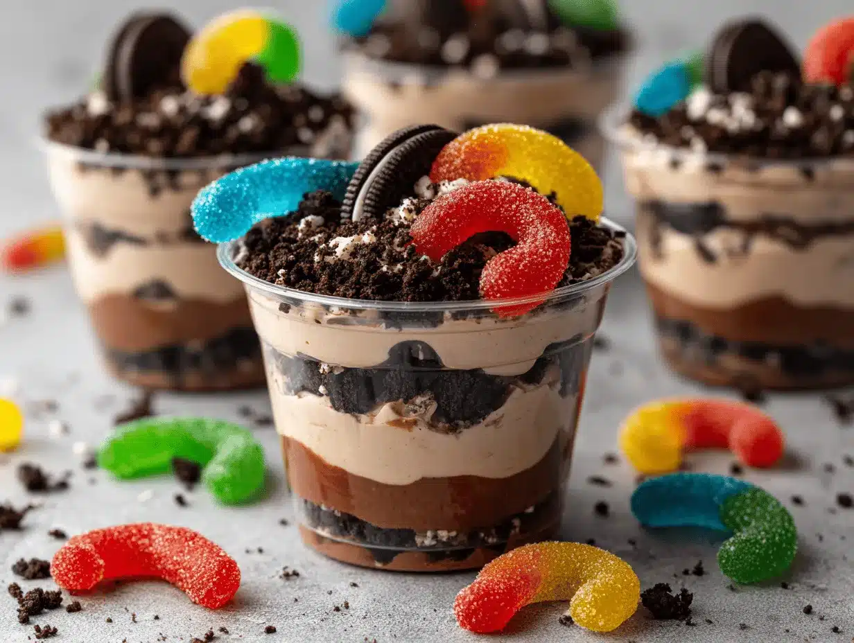 Oreo Cookie Dirt Cup Pudding preparation steps