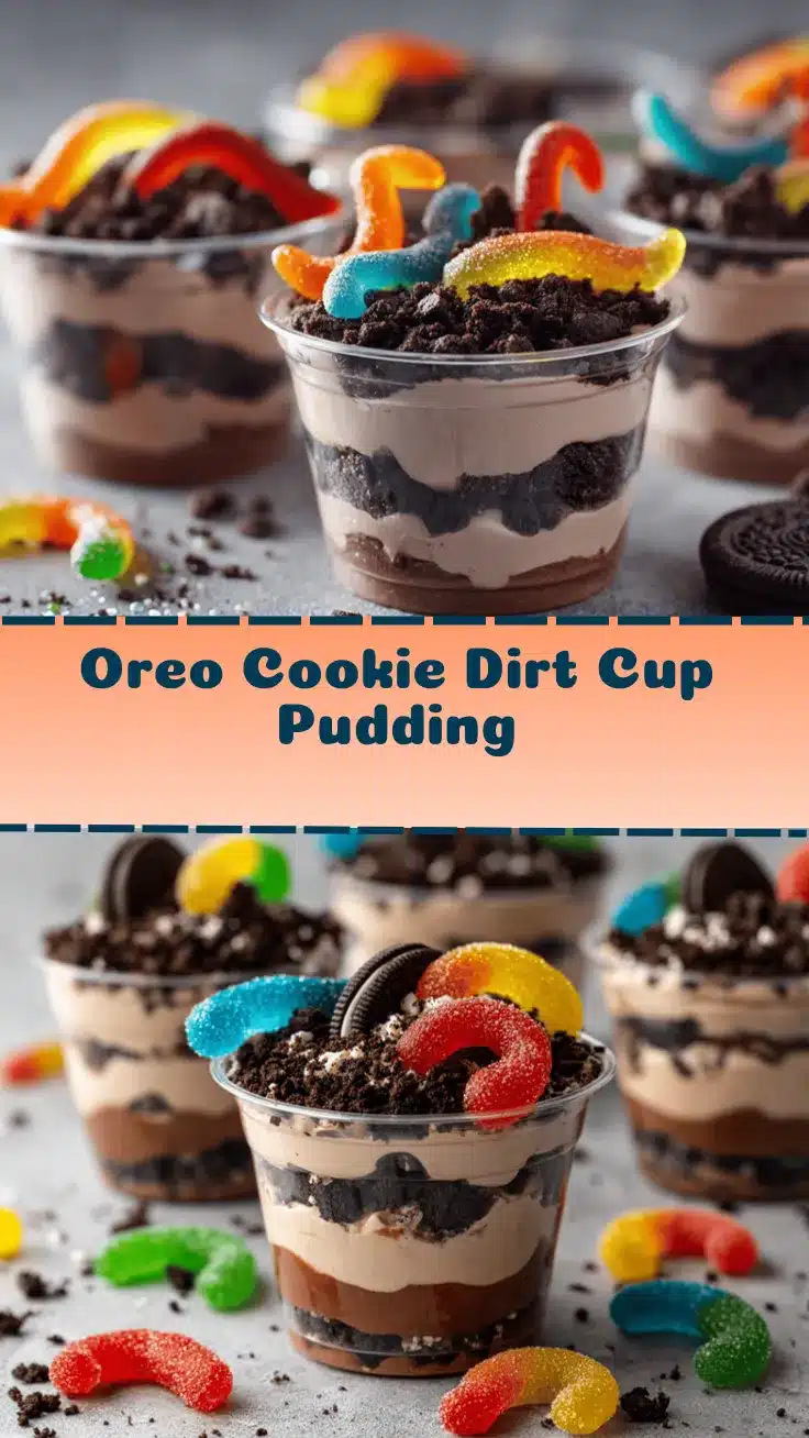 Oreo Cookie Dirt Cup Pudding recipe