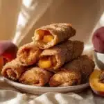 peach cobbler egg rolls - featured image