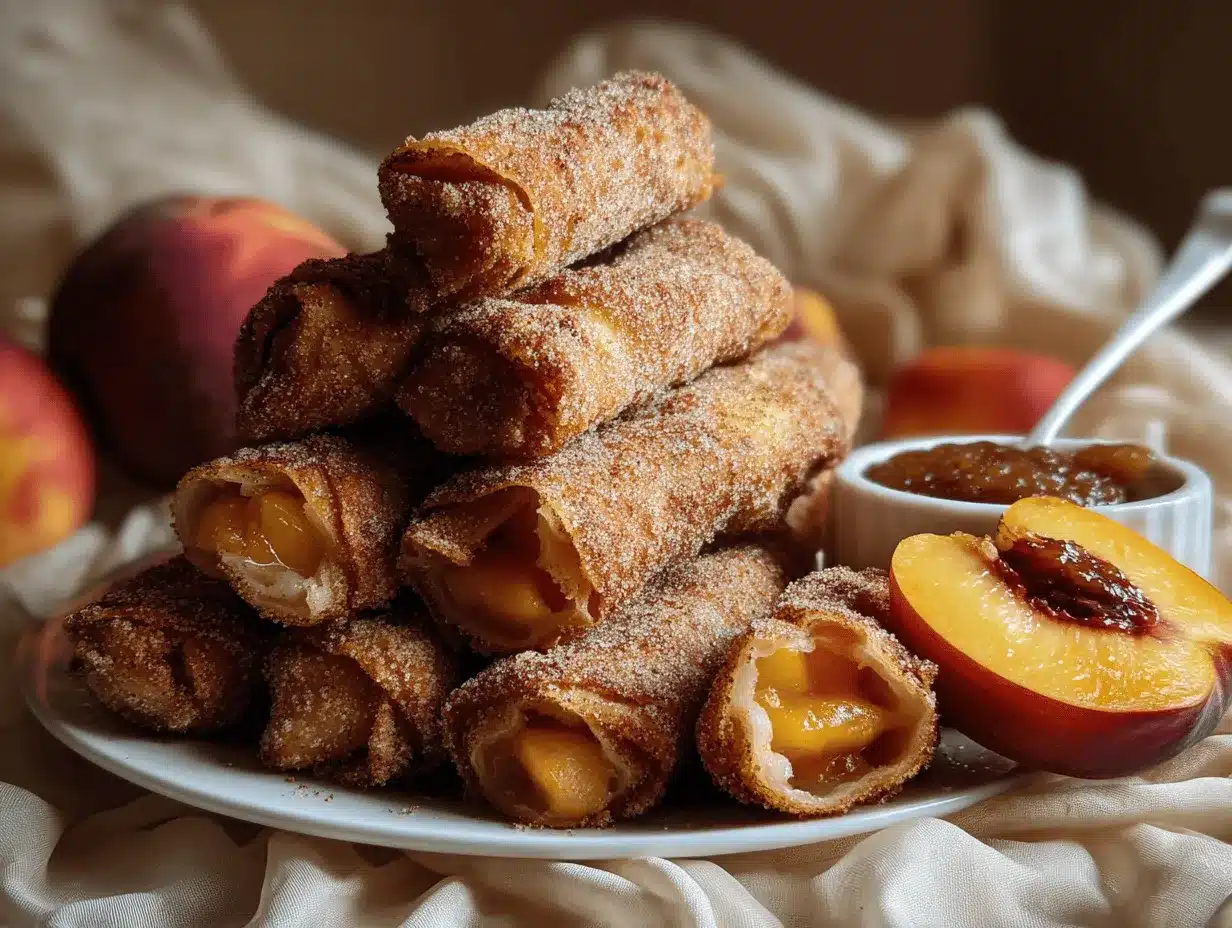 peach cobbler egg rolls preparation steps