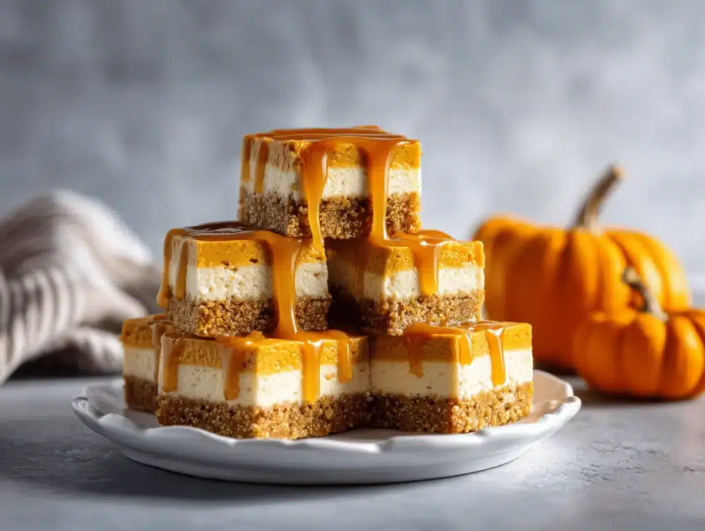 pumpkin cheesecake bars - featured image