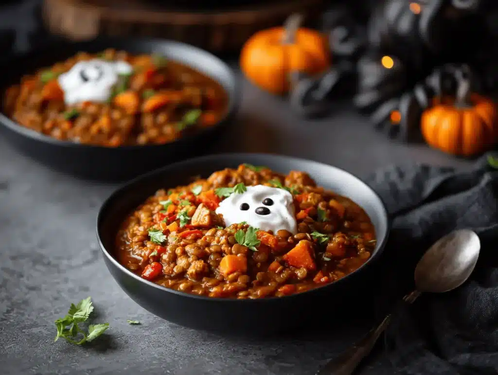 slow cooker turkey lentil chili - featured image