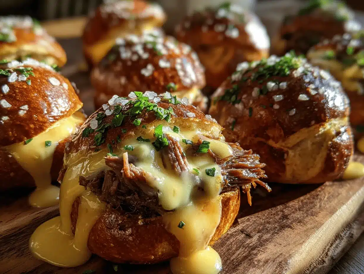 smoked brisket beer cheese pretzel bombs preparation steps