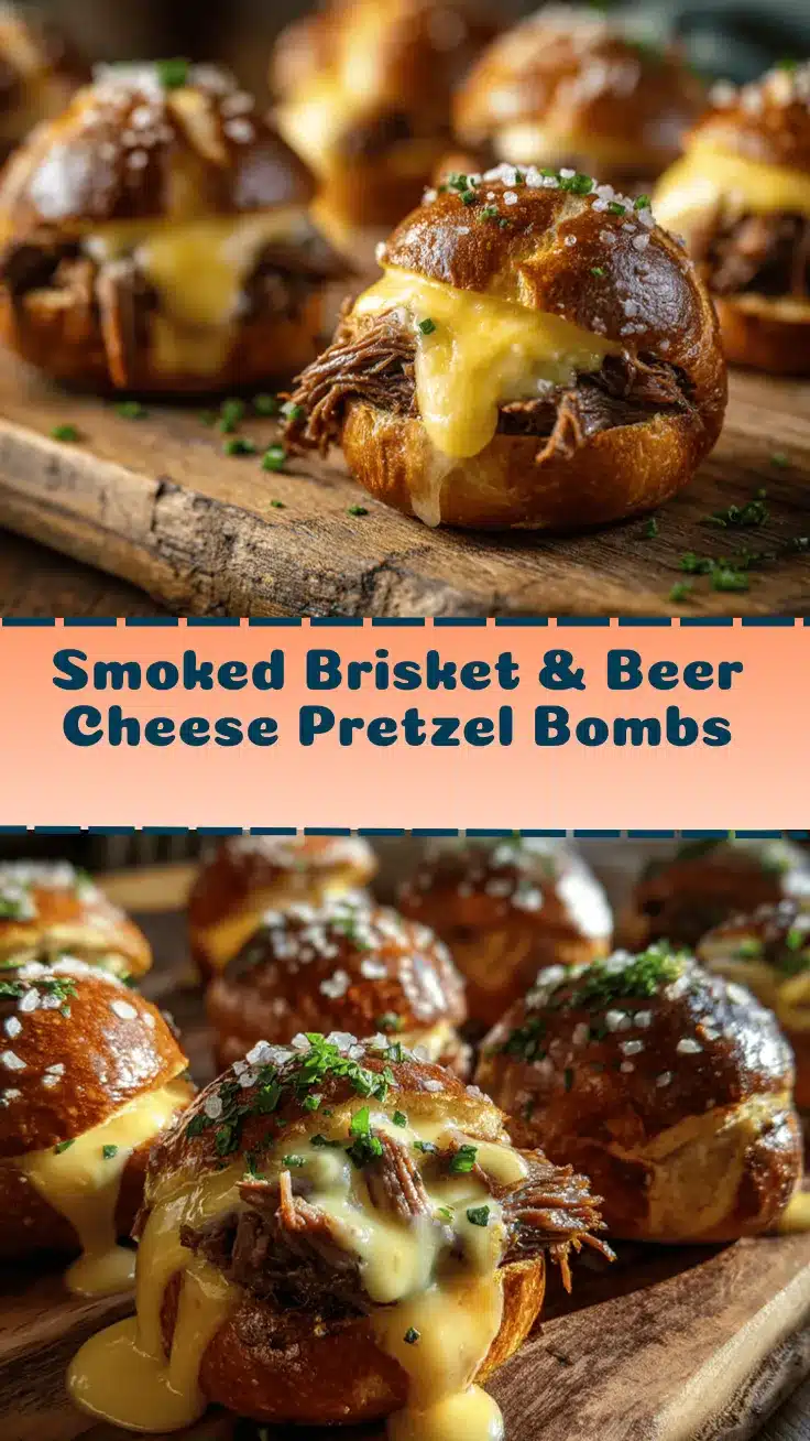 smoked brisket beer cheese pretzel bombs recipe