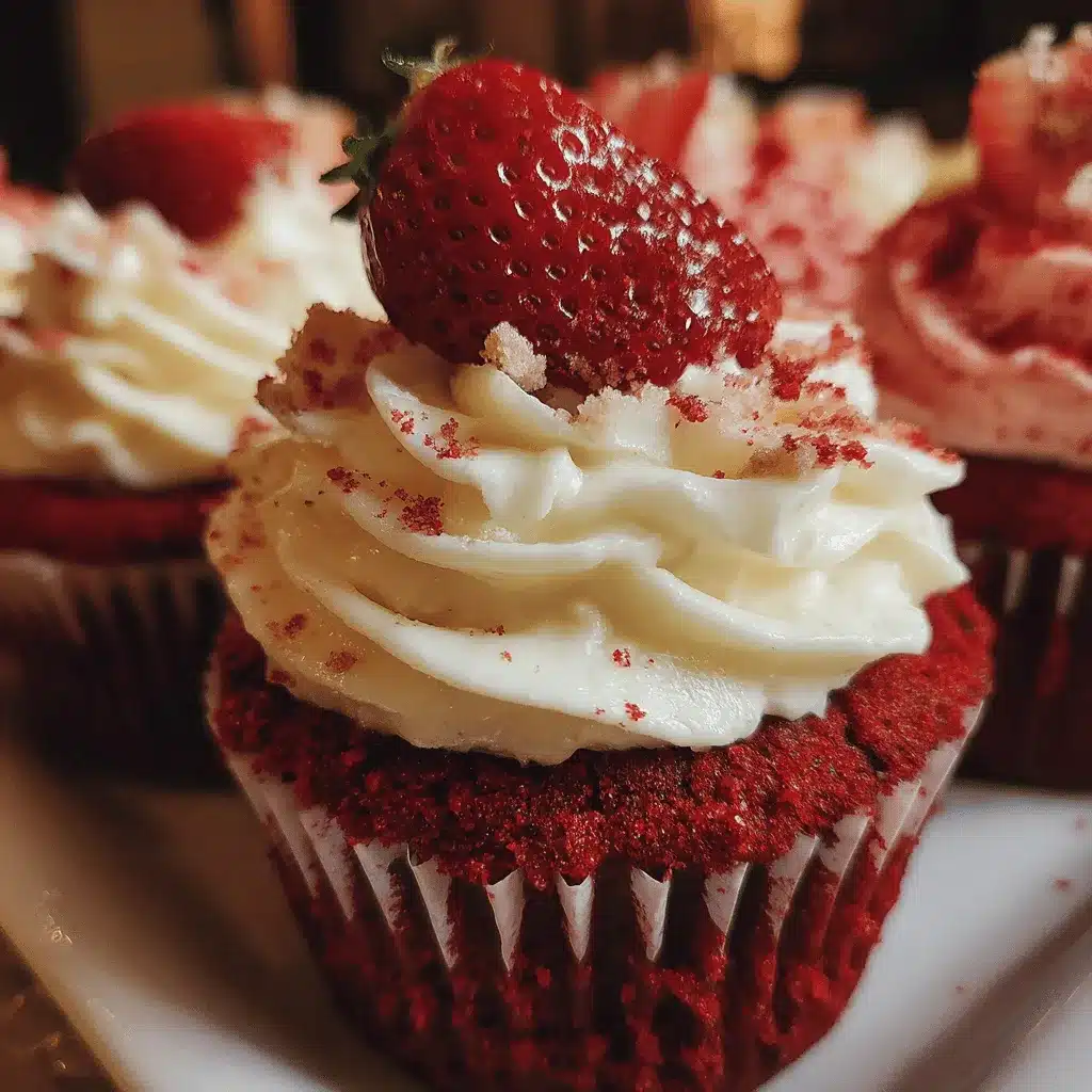 strawberry cheesecake red velvet cupcakes preparation steps