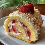 strawberry shortcake cake roll - featured image