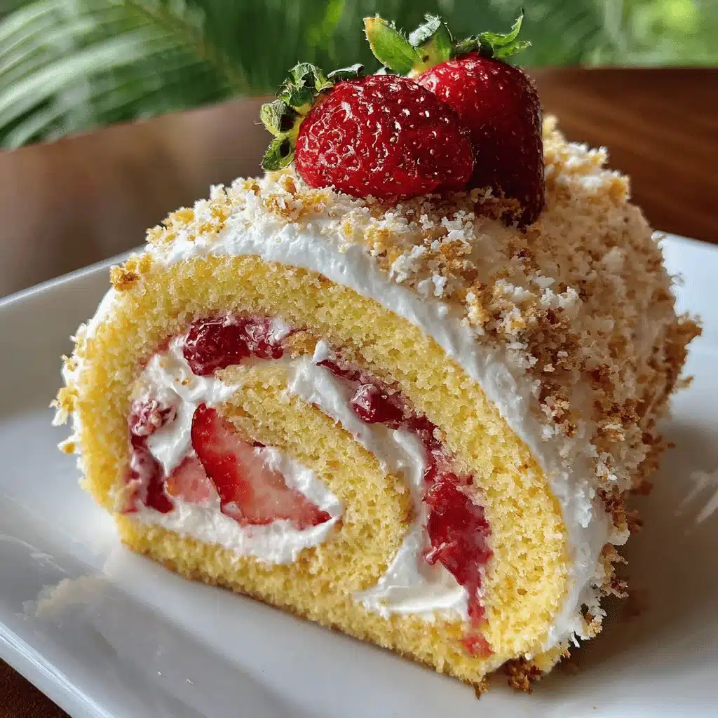 strawberry shortcake cake roll - featured image