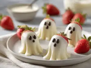 white chocolate strawberry ghosts - featured image