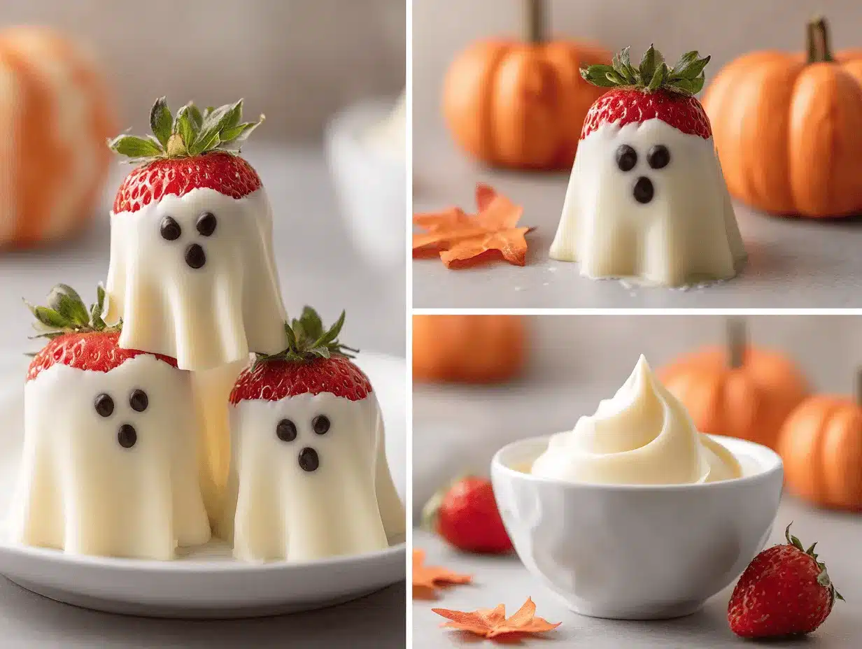 white chocolate strawberry ghosts preparation steps