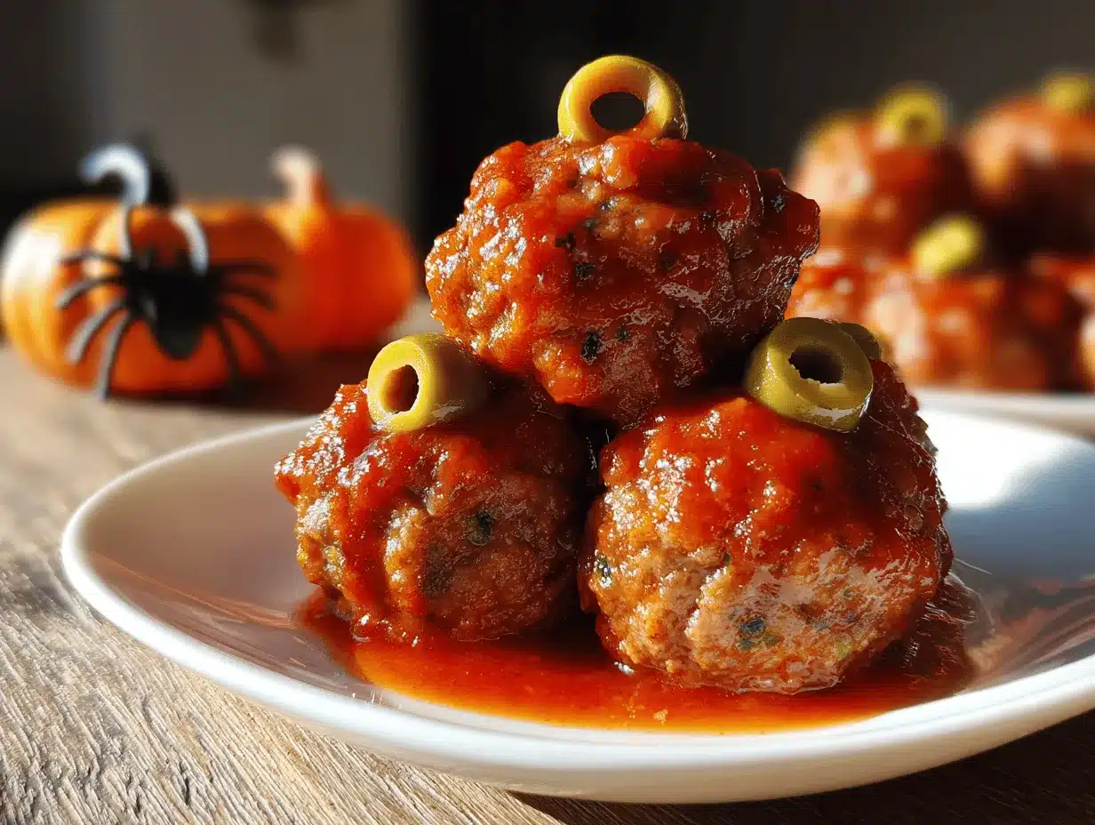 Zombie Eyes Halloween Meatballs preparation steps