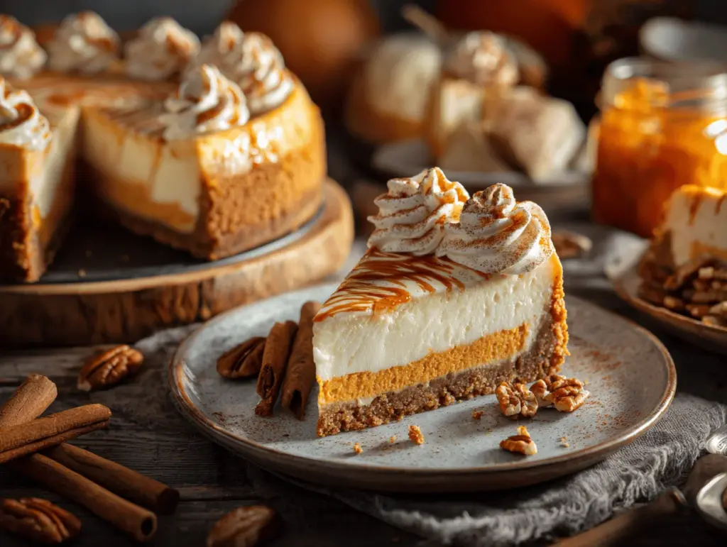 creamy pumpkin cheesecake - featured image